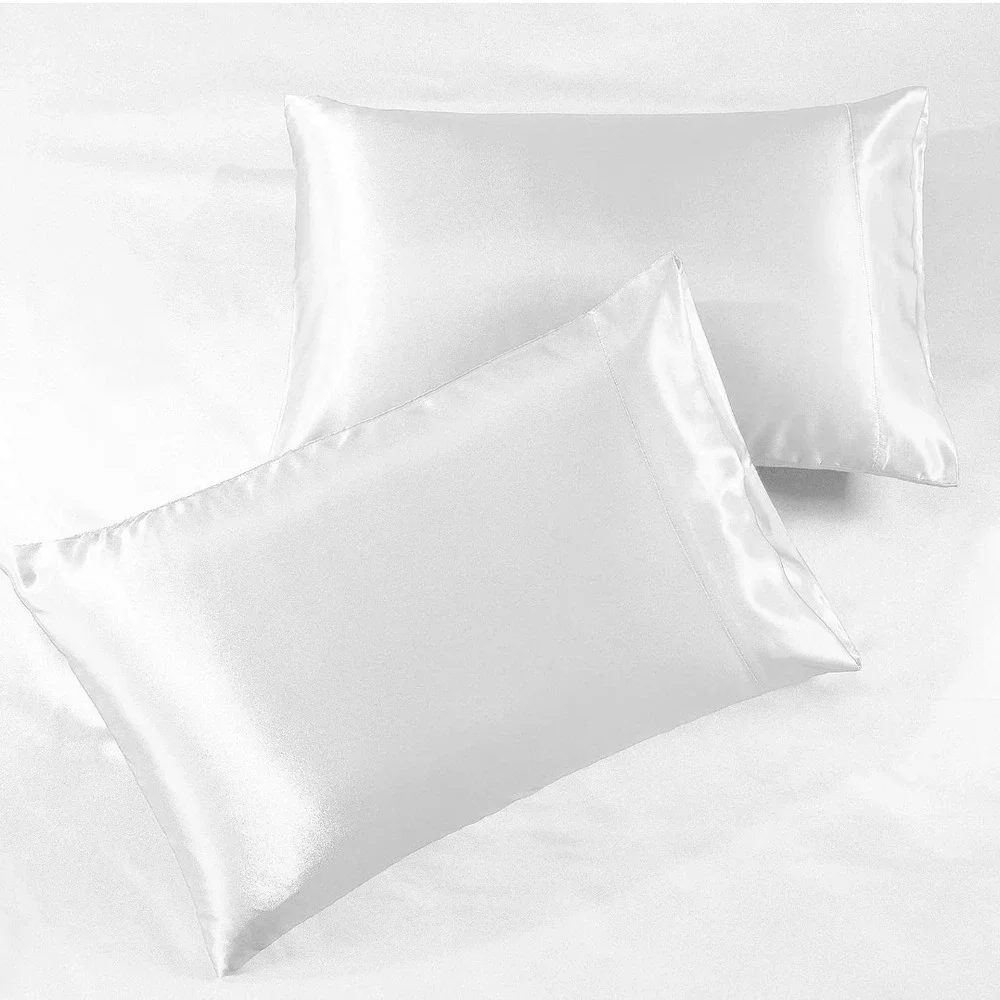 Satin Sheets Full Size 4-Piece, White Hotel Luxury Silky Bed Sheets - Extra Soft